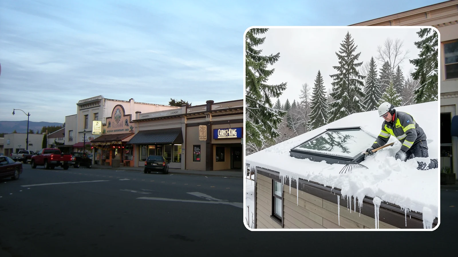 Skylight Snow Removal in Burlington, Skagit County, WA - We carefully remove snow from and around skylights to protect the glazing and prevent leaks.