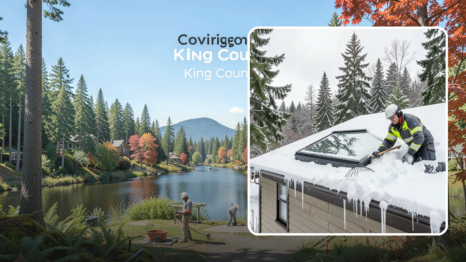 Skylight Snow Removal in Covington, King County, WA - We carefully remove snow from and around skylights to protect the glazing and prevent leaks.