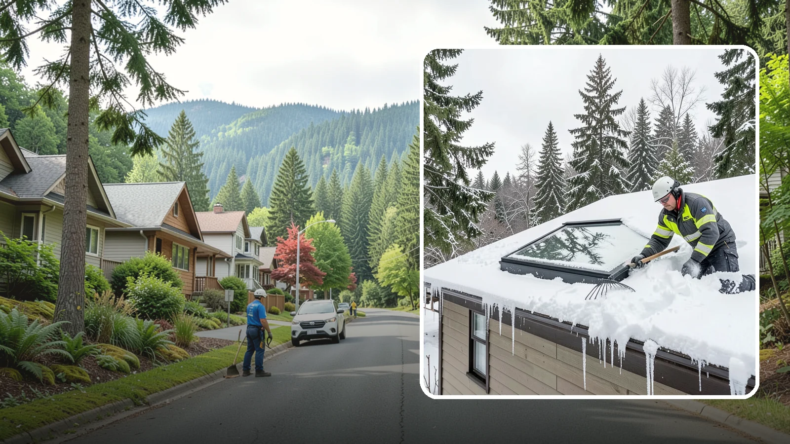 Skylight Snow Removal in Darrington, Snohomish County, WA - We carefully remove snow from and around skylights to protect the glazing and prevent leaks.