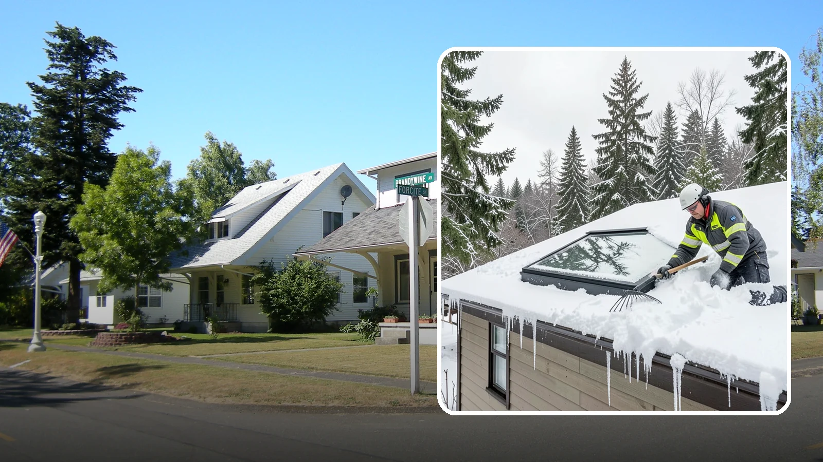 Skylight Snow Removal in DuPont, Pierce County, WA - We carefully remove snow from and around skylights to protect the glazing and prevent leaks.
