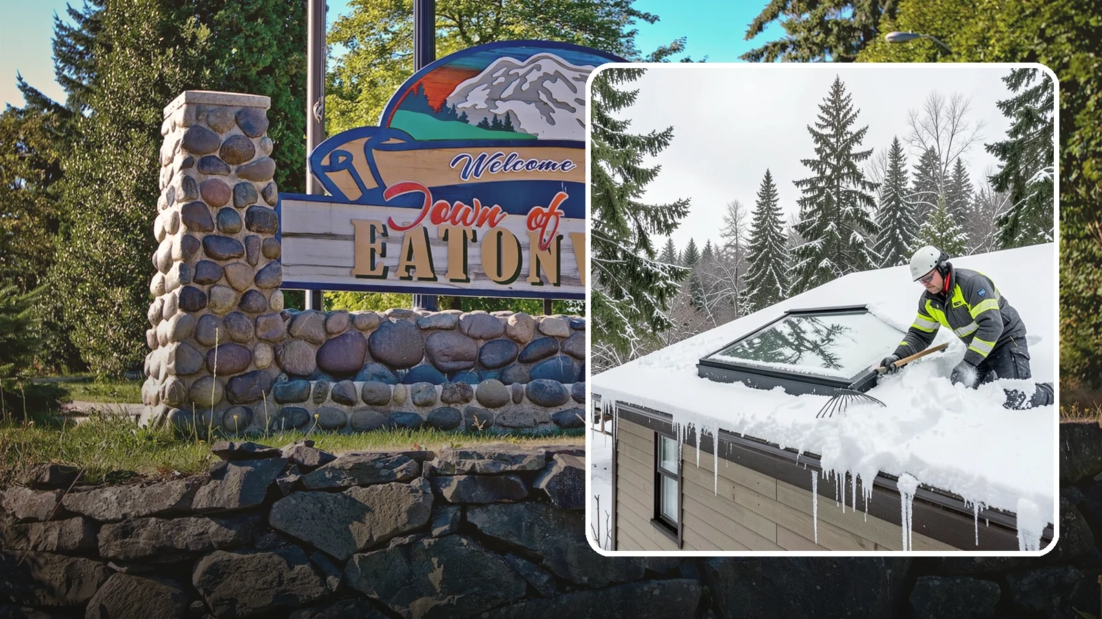 Skylight Snow Removal in Eatonville, Pierce County, WA - We carefully remove snow from and around skylights to protect the glazing and prevent leaks.