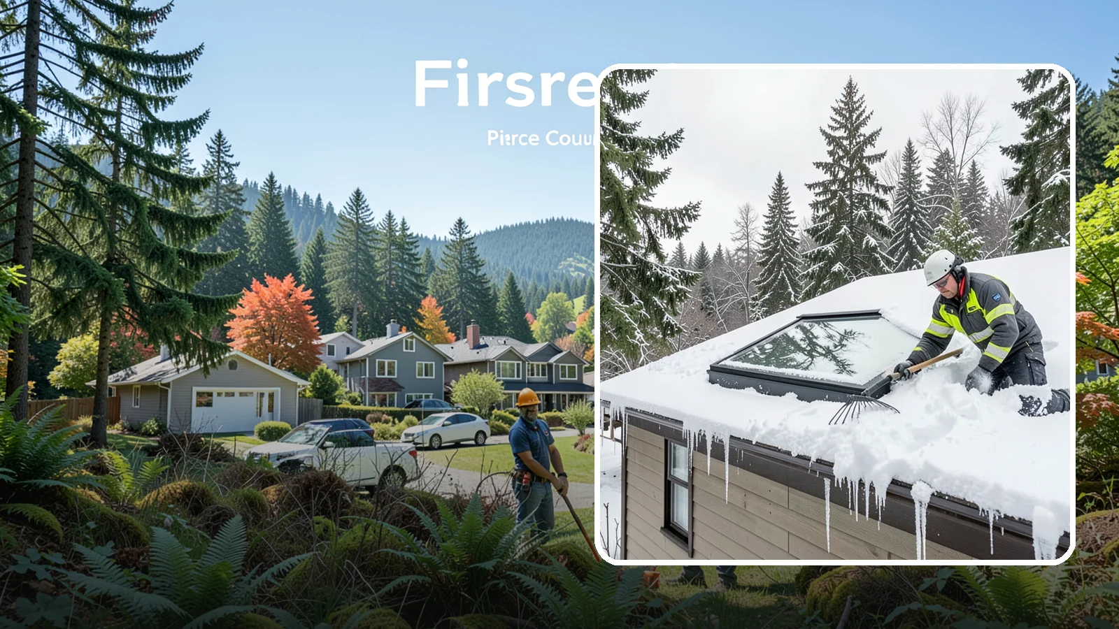 Skylight Snow Removal in Fircrest, Pierce County, WA - We carefully remove snow from and around skylights to protect the glazing and prevent leaks.
