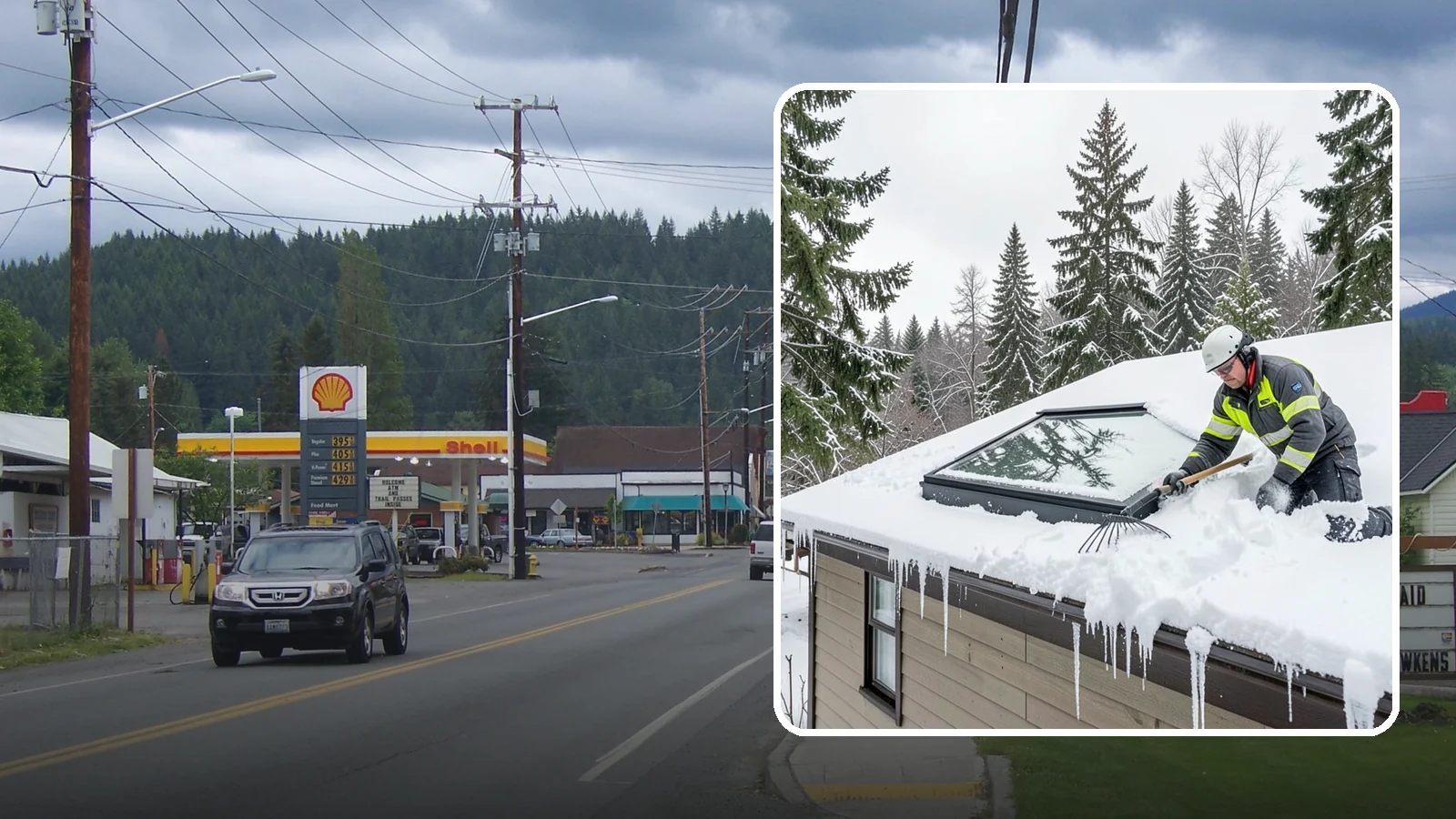 Skylight Snow Removal in Granite Falls, Snohomish County, WA - We carefully remove snow from and around skylights to protect the glazing and prevent leaks.