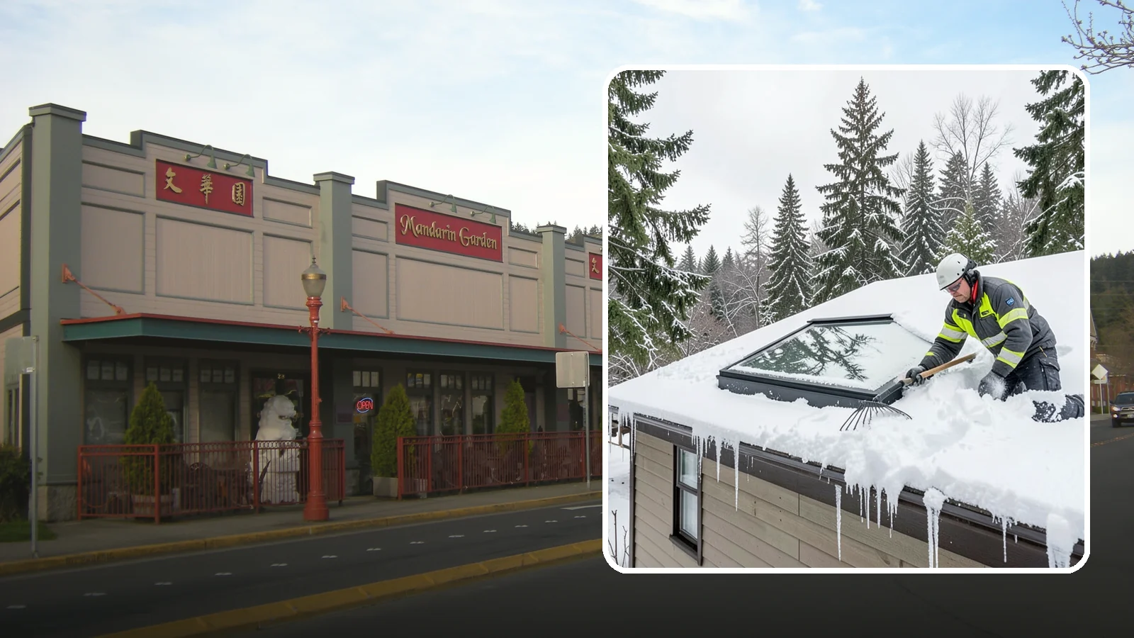 Skylight Snow Removal in Issaquah, King County, WA - We carefully remove snow from and around skylights to protect the glazing and prevent leaks.