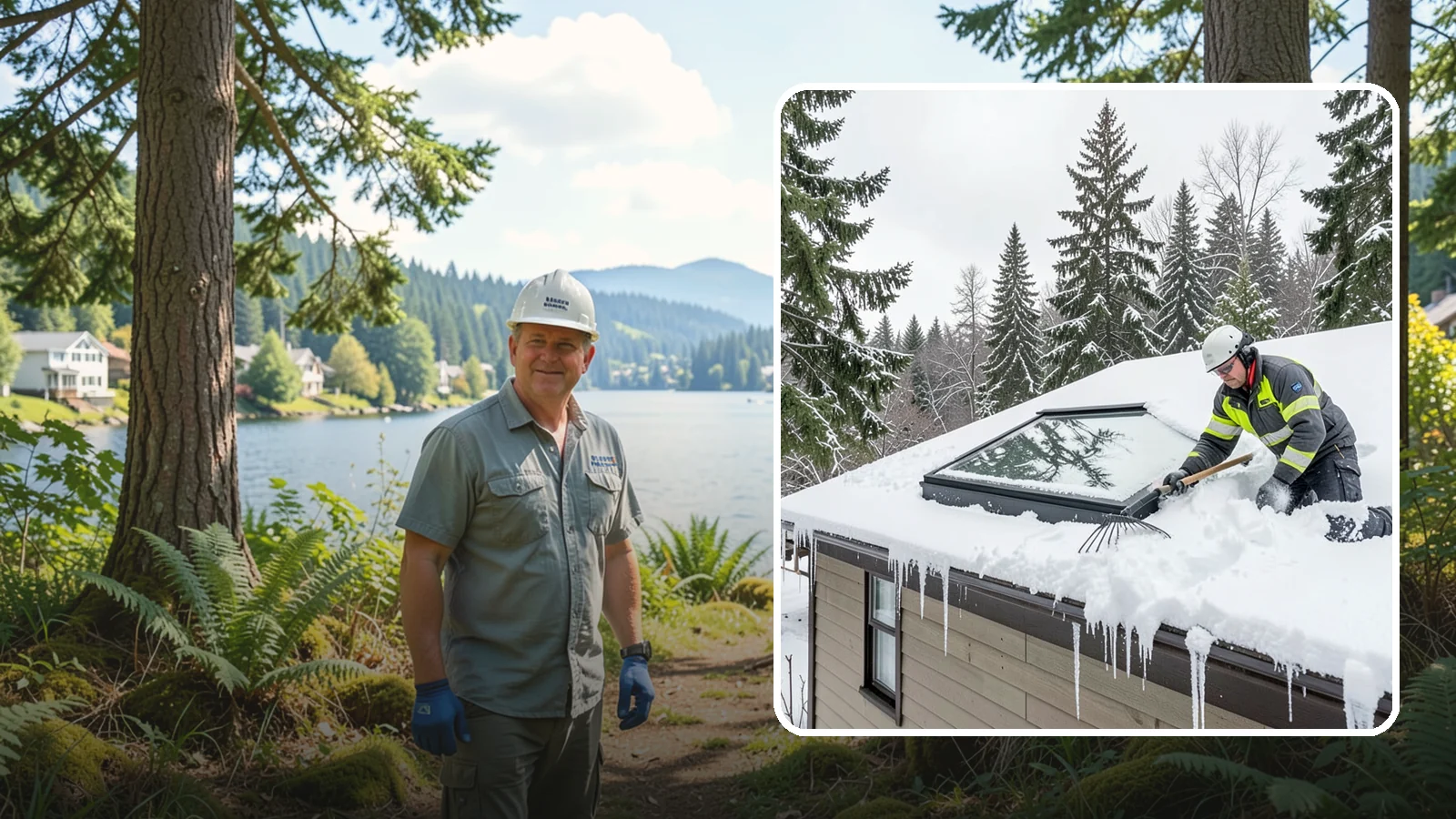 Skylight Snow Removal in Milton, King County, WA - We carefully remove snow from and around skylights to protect the glazing and prevent leaks.