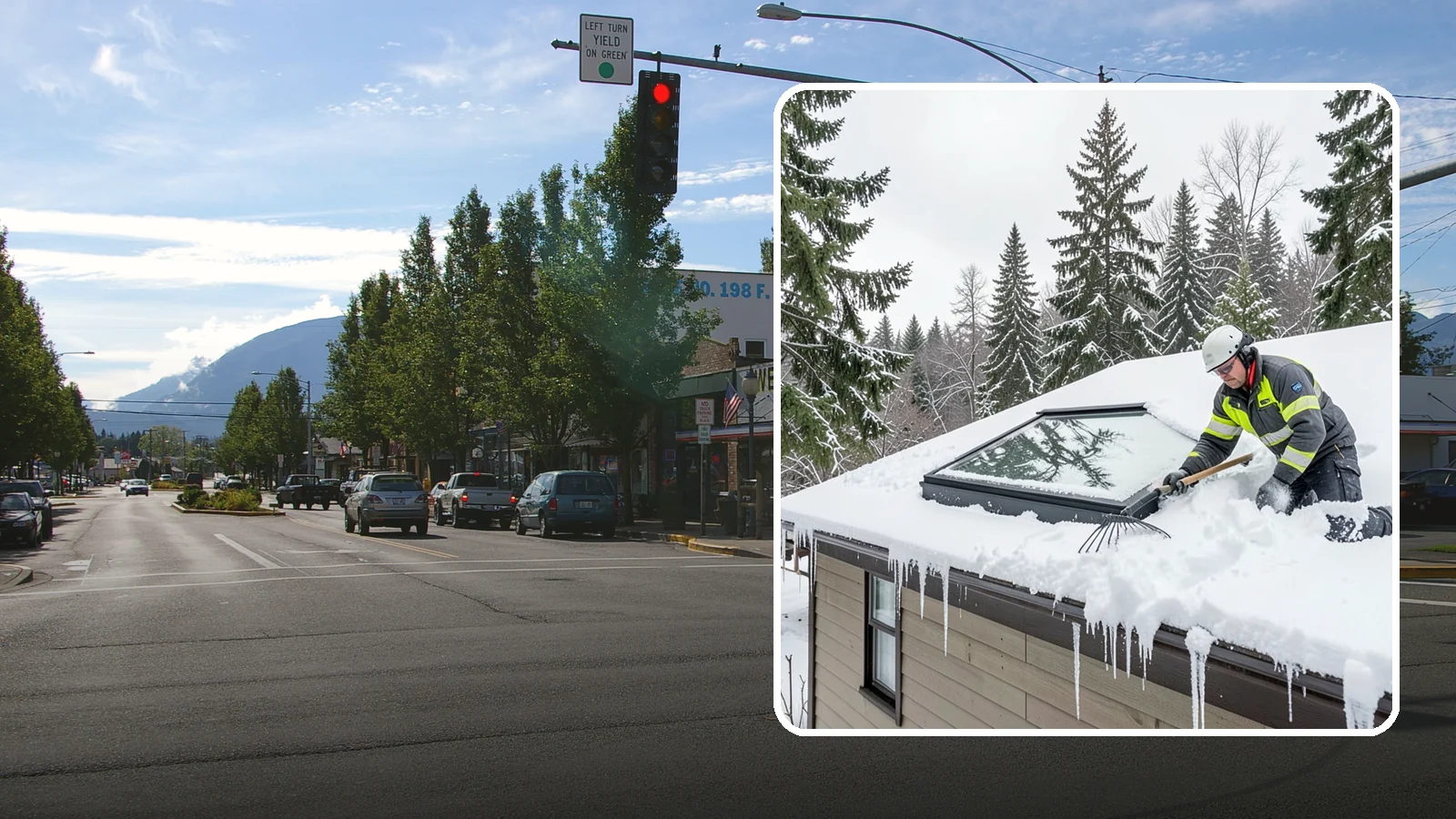 Skylight Snow Removal in North Bend, King County, WA - We carefully remove snow from and around skylights to protect the glazing and prevent leaks.
