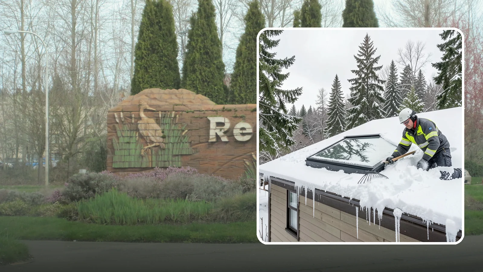 Skylight Snow Removal in Renton, King County, WA - We carefully remove snow from and around skylights to protect the glazing and prevent leaks.