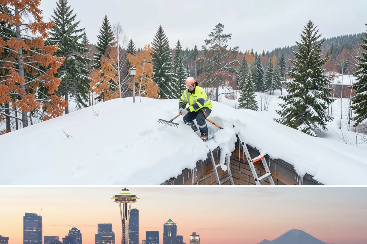Skylight Snow Removal in Seattle, King County, WA - Skylight snow removal is important during heavy accumulations and rain-on-snow events that pile saturated weight over the glazing.