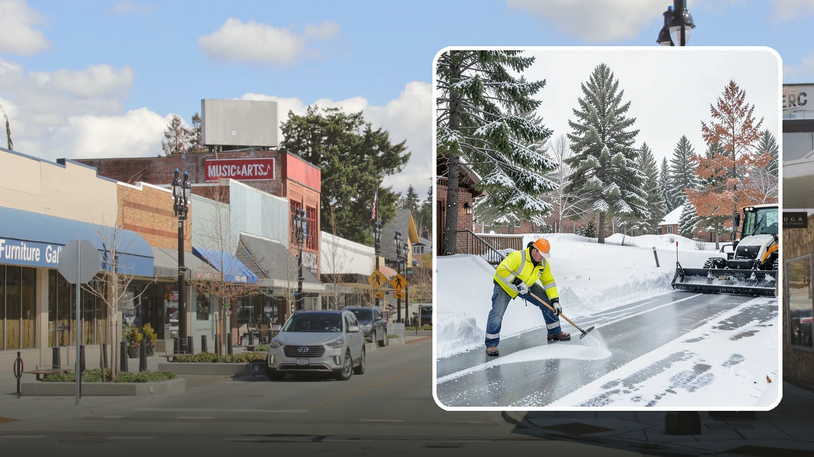 Slip Hazard Treatment in Bothell, King County, WA - Slip hazard treatment restores safe traction on the icy entrances, ramps, and walkways where Western Washington falls most often...