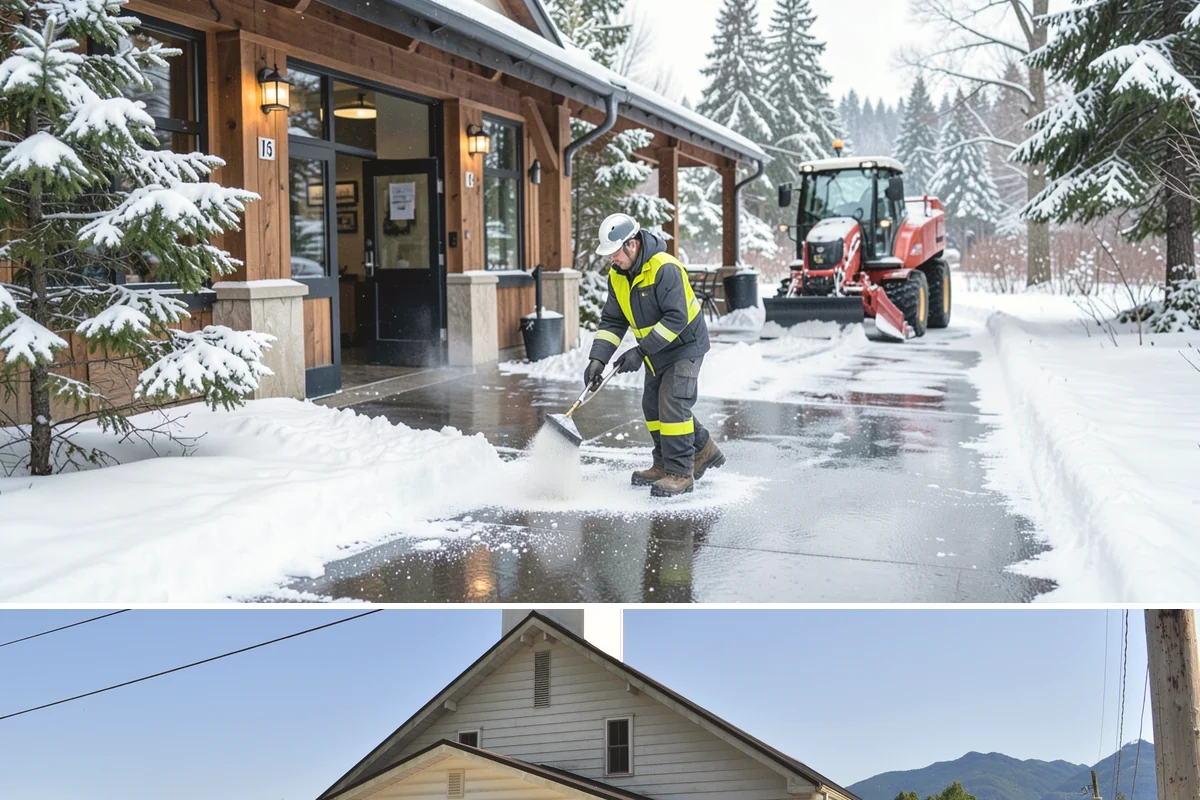 Slip Hazard Treatment in Concrete, Skagit County, WA - Slip hazard treatment is in steady demand from November through February whenever Puget Sound daytime melt refreezes into...