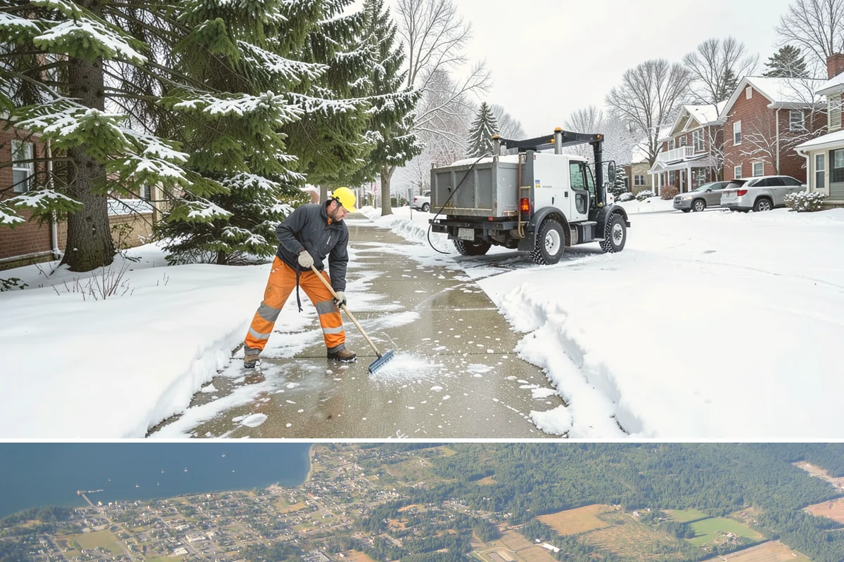 Slip Hazard Treatment in Coupeville, Island County, WA - Slip hazard treatment is in steady demand from November through February whenever Puget Sound daytime melt refreezes into...
