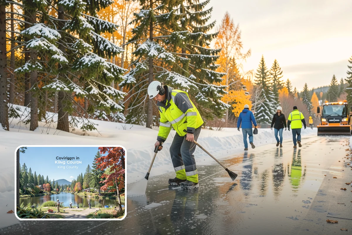 Slip Hazard Treatment in Covington, King County, WA - Restores grip exactly where pedestrians slip and fall most