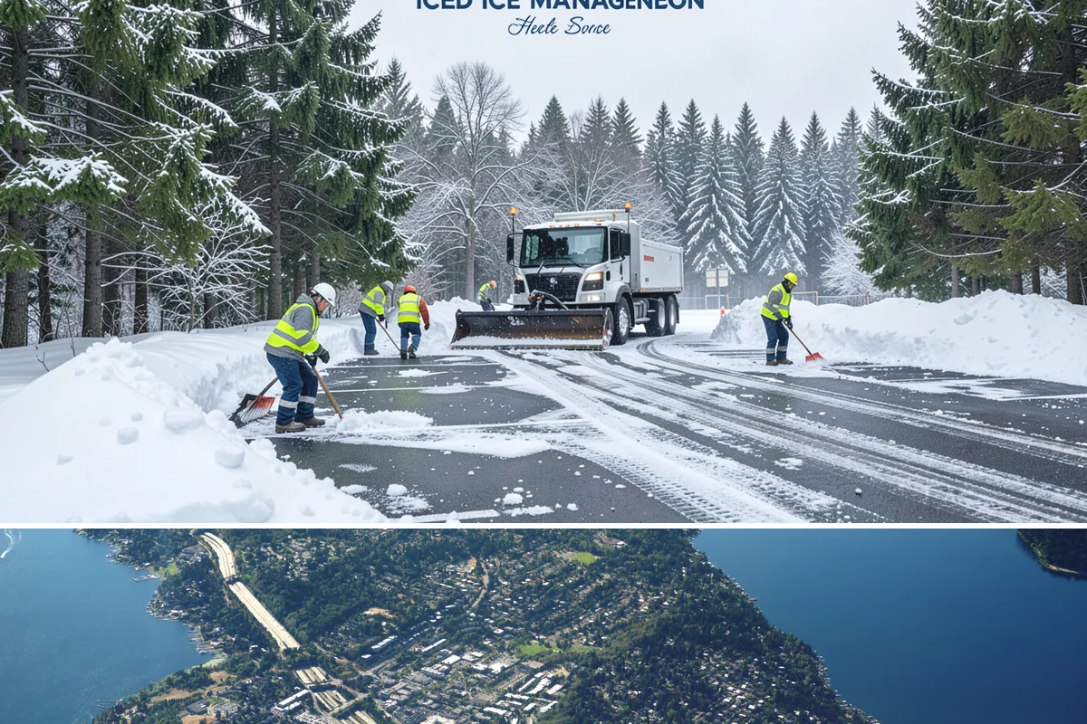 Slip Hazard Treatment in Mercer Island, King County, WA - Slip hazard treatment is in steady demand from November through February whenever Puget Sound daytime melt refreezes into...