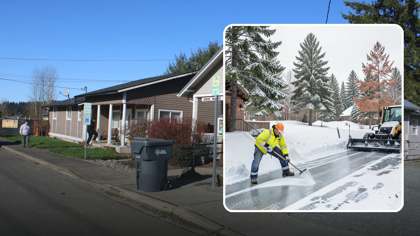 Slip Hazard Treatment in South Prairie, Pierce County, WA - Slip hazard treatment restores safe traction on the icy entrances, ramps, and walkways where Western Washington falls most often...