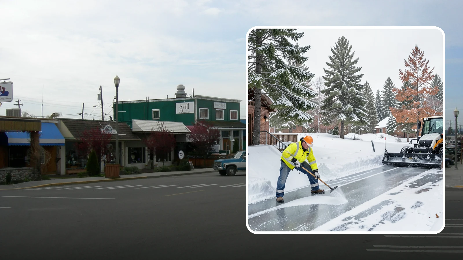 Slip Hazard Treatment in Stanwood, Snohomish County, WA - Slip hazard treatment restores safe traction on the icy entrances, ramps, and walkways where Western Washington falls most often...