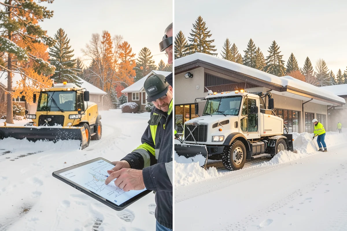 Slush Removal in Anacortes, Skagit County, WA - Push and scrape slush from drive lanes and walkways