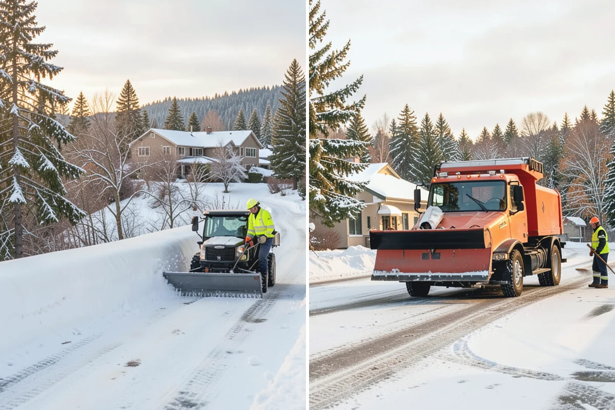 Slush Removal in Auburn, King County, WA - Push and scrape slush from drive lanes and walkways