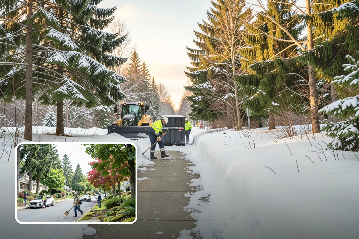 Slush Removal in Beaux Arts Village, King County, WA - Removal of waterlogged slush before it tracks indoors or refreezes