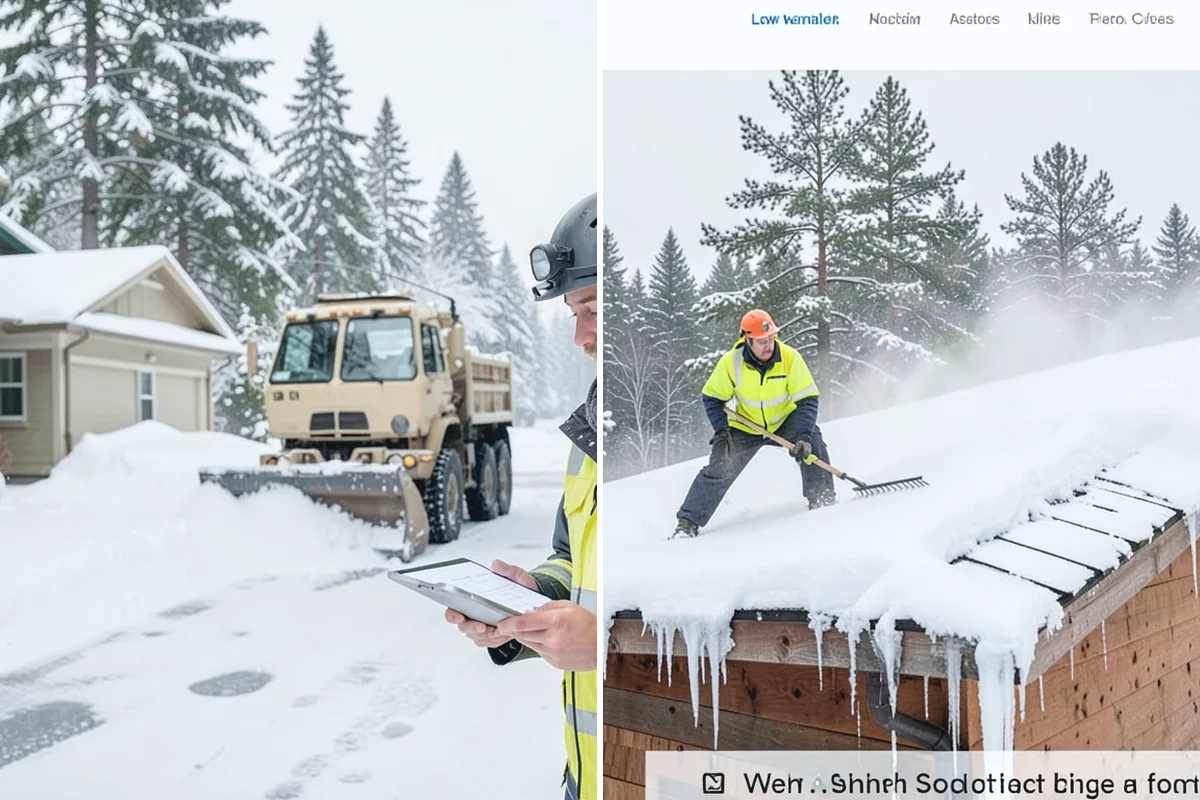 Slush Removal in Beaux Arts Village, King County, WA - Push and scrape slush from drive lanes and walkways
