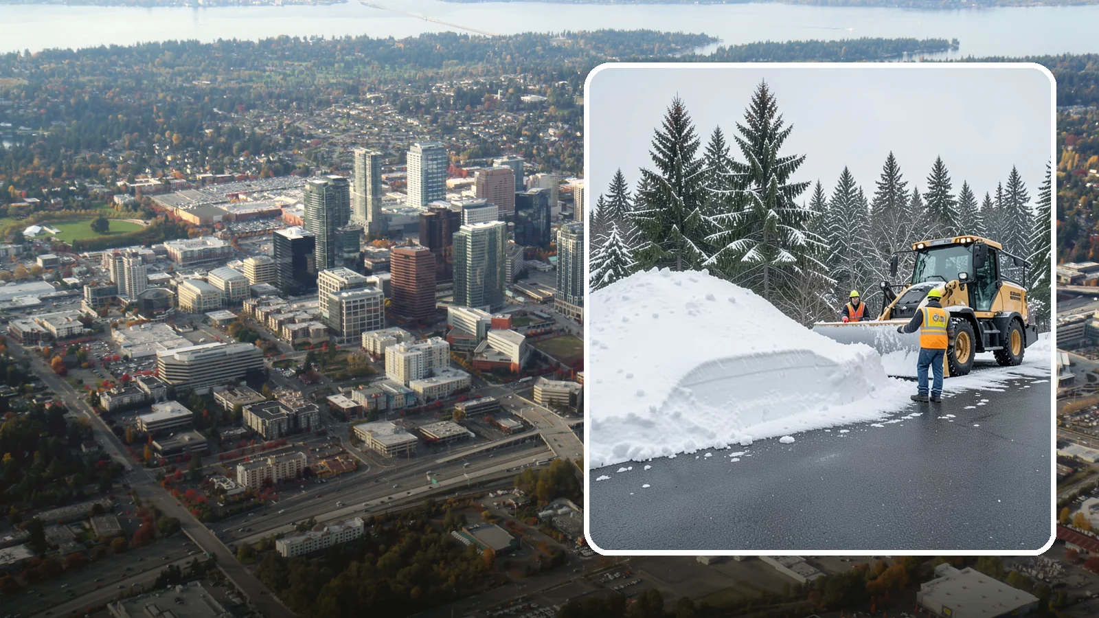 Slush Removal in Bellevue, King County, WA - We remove the messy slush that forms when Western Washington snow meets our marginal freezing temperatures.