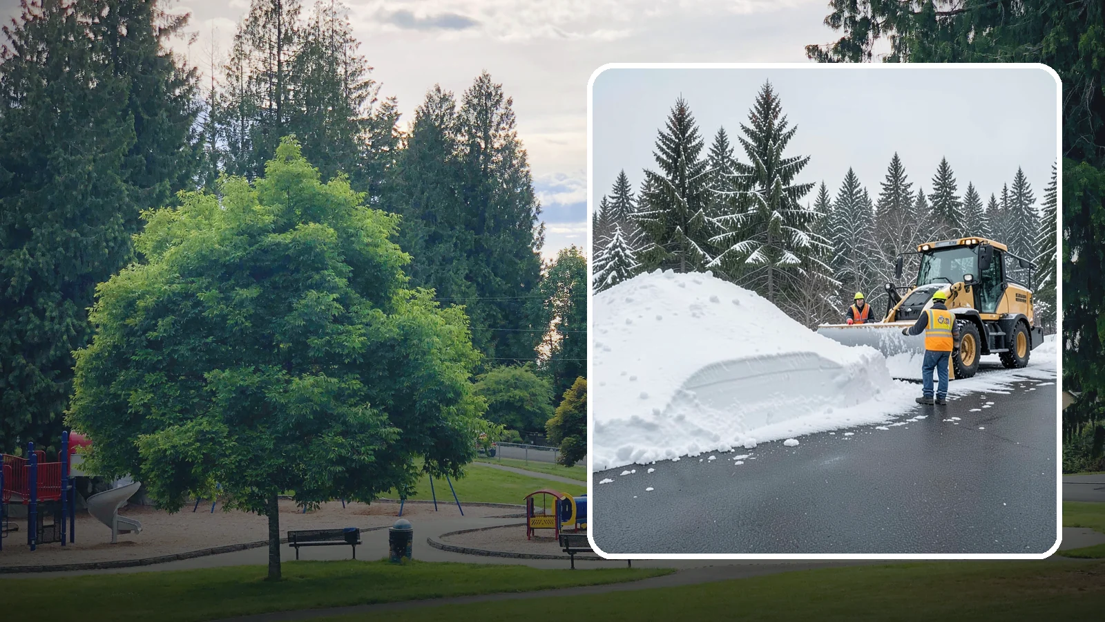 Slush Removal in Bonney Lake, Pierce County, WA - We remove the messy slush that forms when Western Washington snow meets our marginal freezing temperatures.