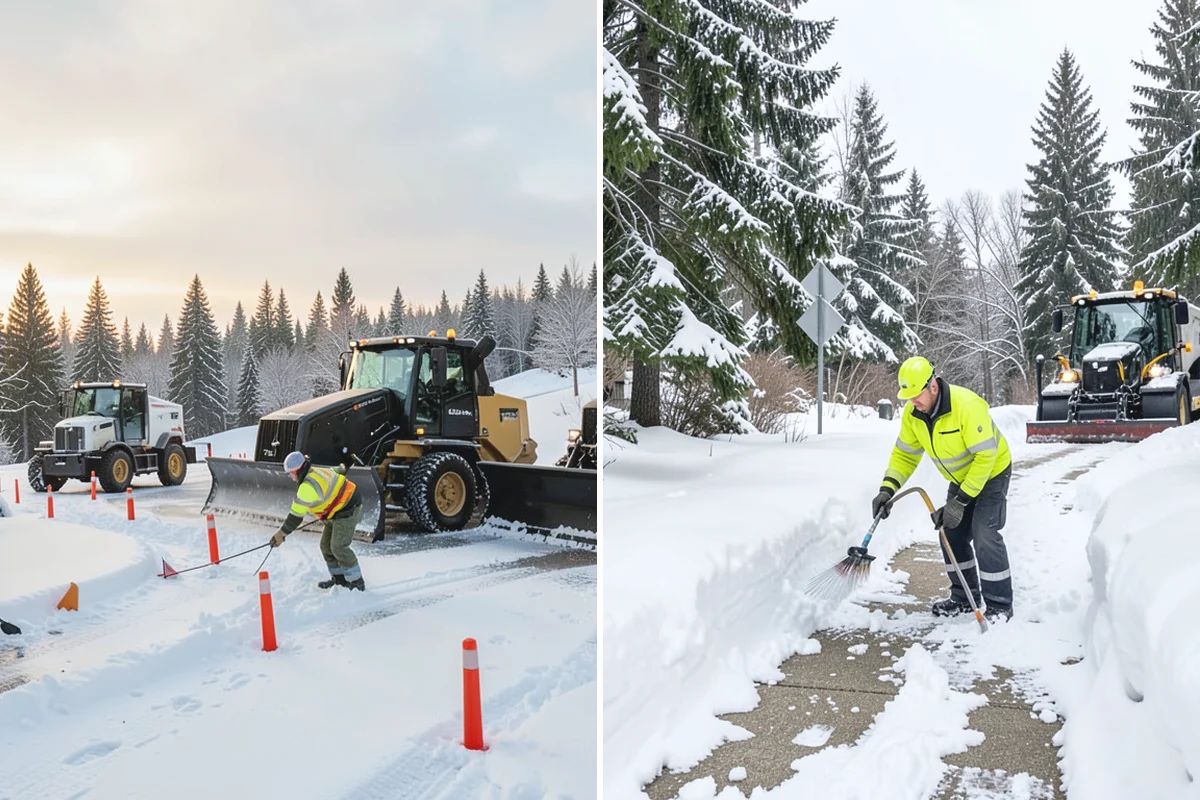 Slush Removal in Bonney Lake, Pierce County, WA - Push and scrape slush from drive lanes and walkways