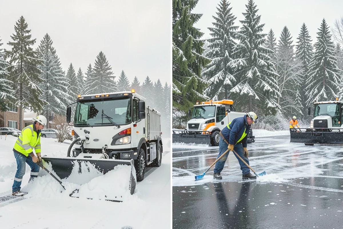 Slush Removal in Bothell, King County, WA - Push and scrape slush from drive lanes and walkways
