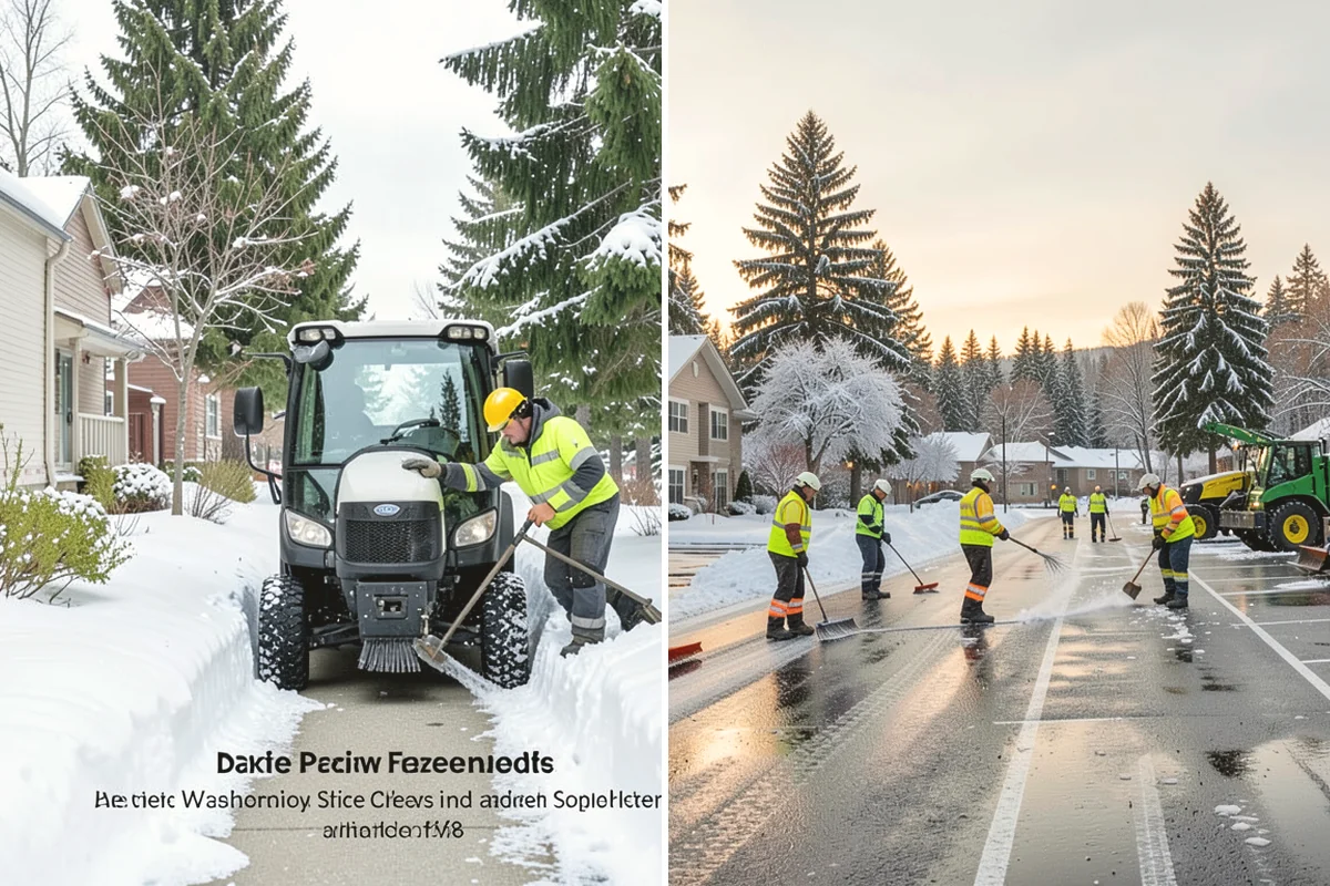 Slush Removal in Burien, King County, WA - Push and scrape slush from drive lanes and walkways