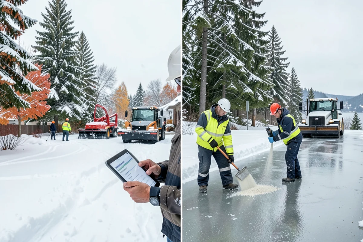 Slush Removal in Clyde Hill, King County, WA - Push and scrape slush from drive lanes and walkways