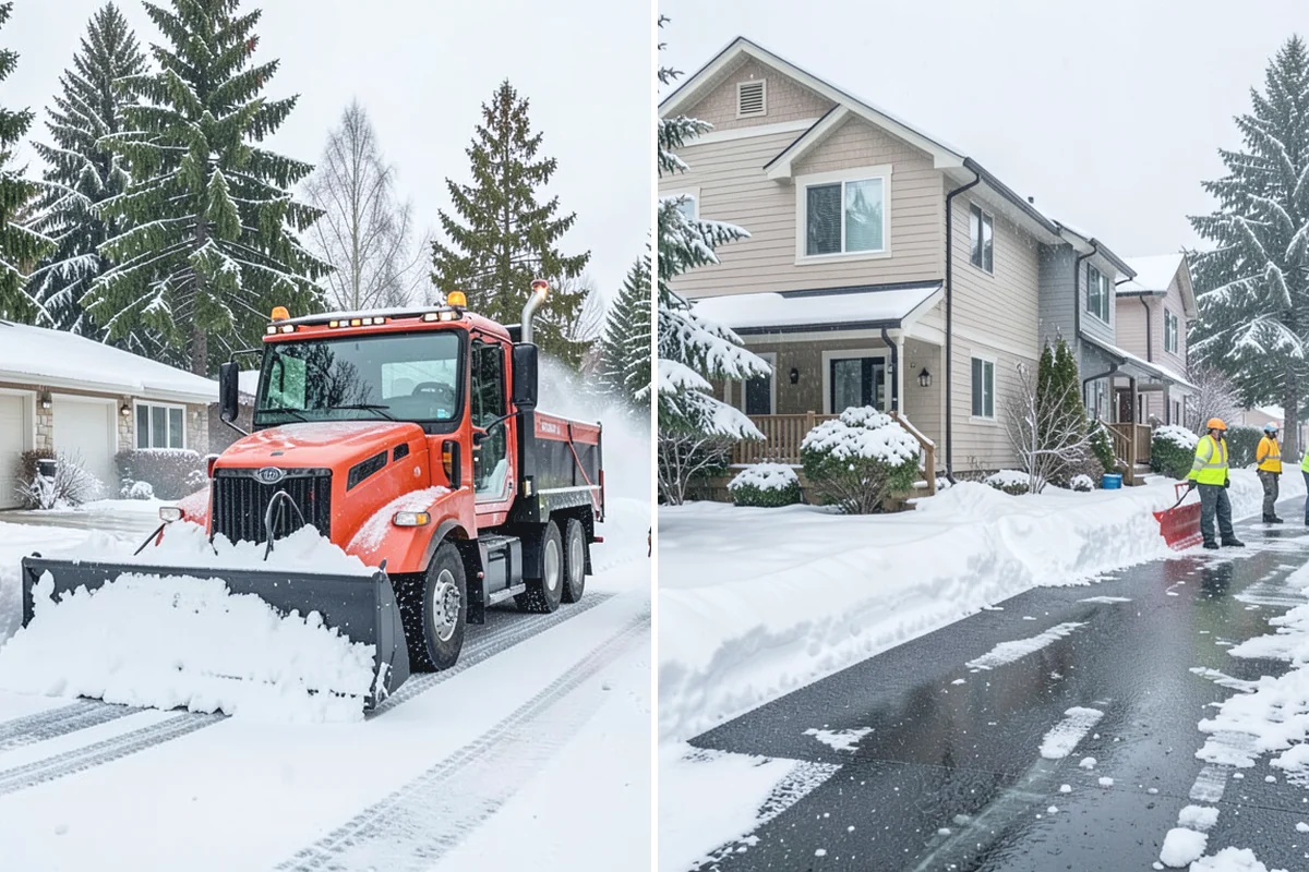 Slush Removal in Coupeville, Island County, WA - Push and scrape slush from drive lanes and walkways
