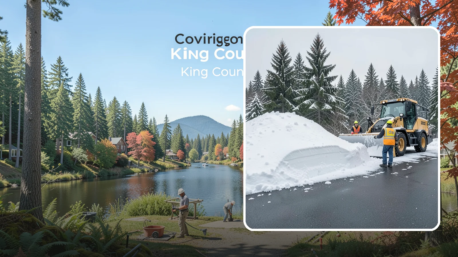 Slush Removal in Covington, King County, WA - We remove the messy slush that forms when Western Washington snow meets our marginal freezing temperatures.
