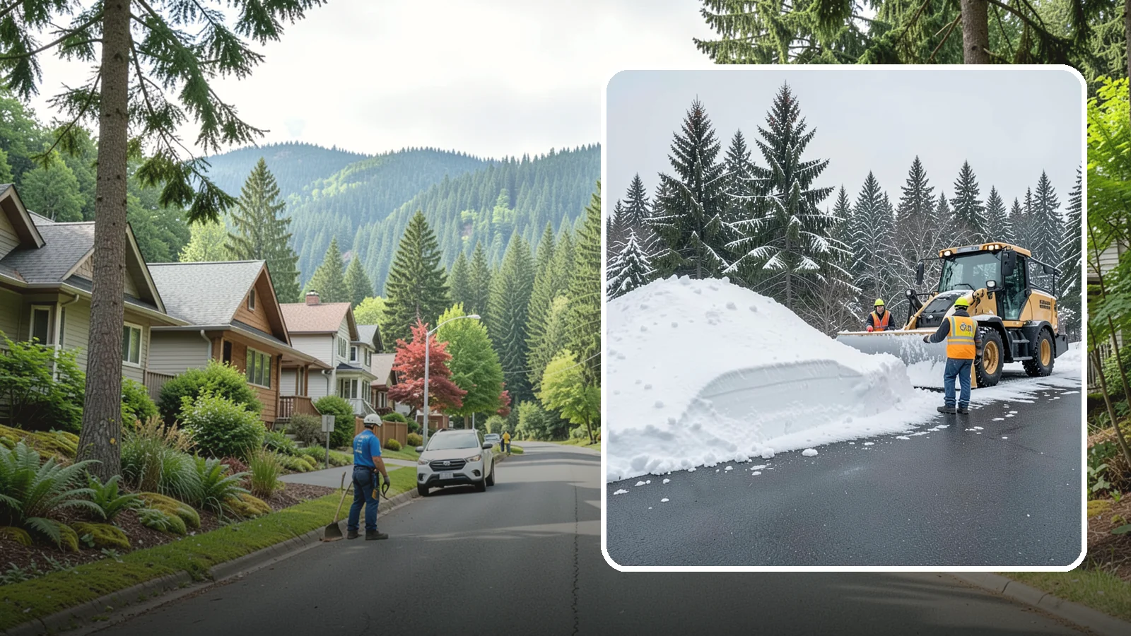 Slush Removal in Darrington, Snohomish County, WA - We remove the messy slush that forms when Western Washington snow meets our marginal freezing temperatures.
