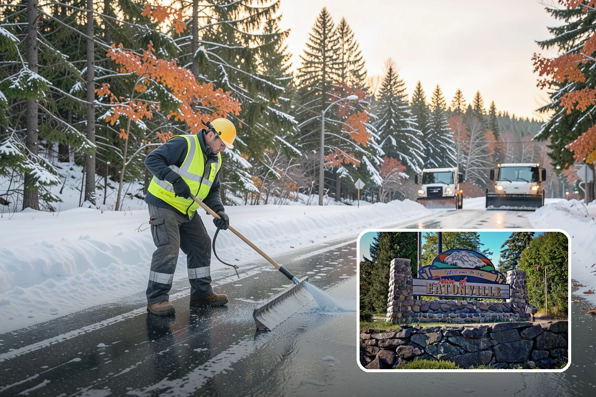 Slush Removal in Eatonville, Pierce County, WA - Removal of waterlogged slush before it tracks indoors or refreezes