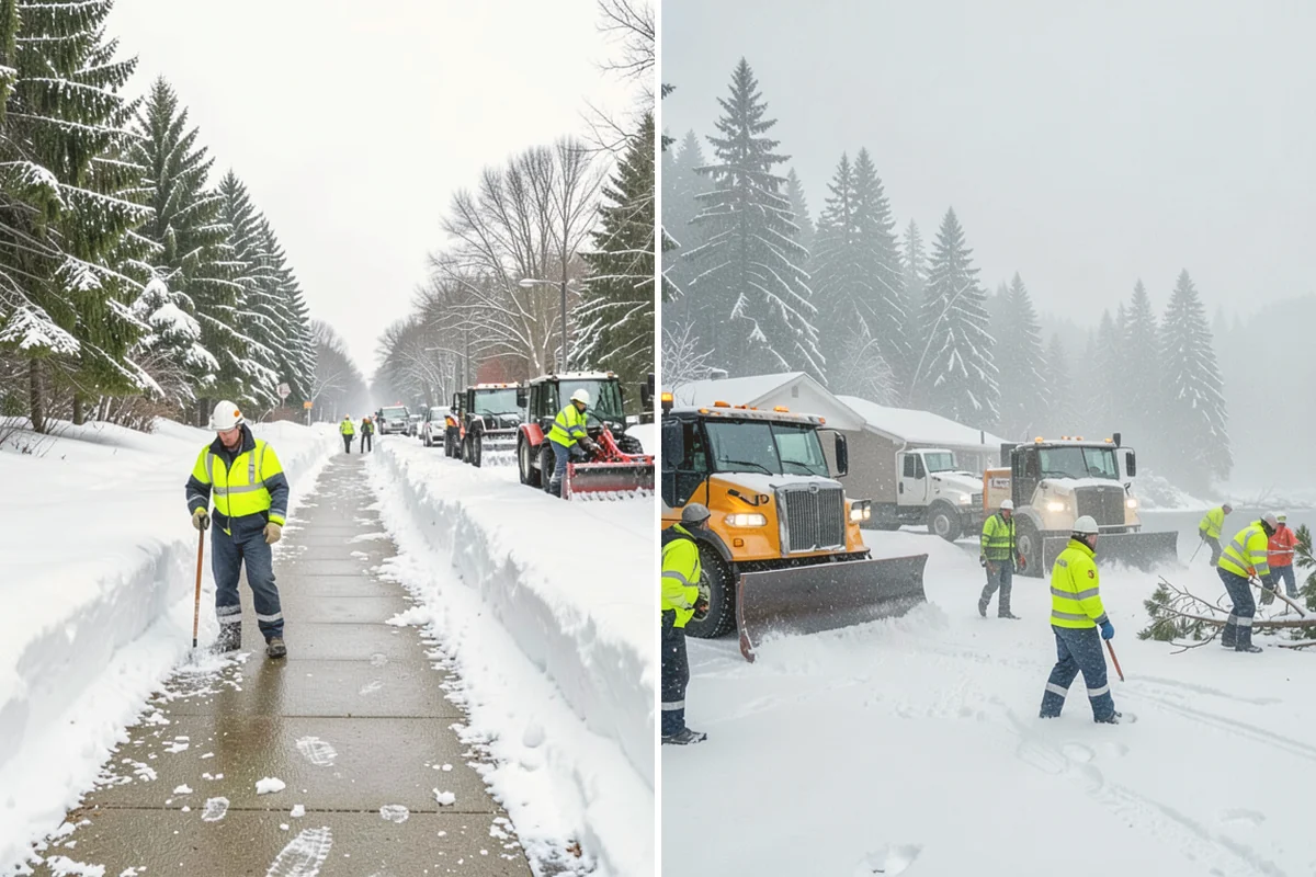 Slush Removal in Edmonds, Snohomish County, WA - Push and scrape slush from drive lanes and walkways