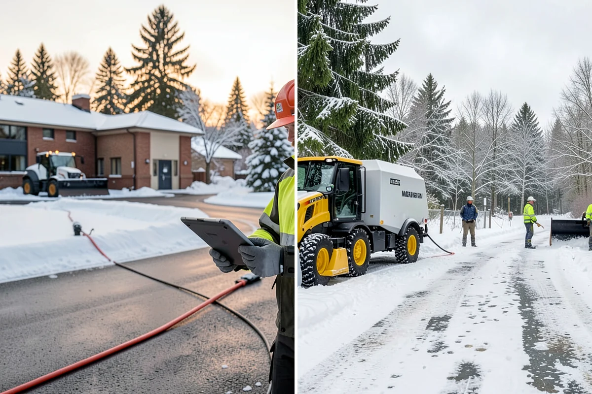 Slush Removal in Everett, Snohomish County, WA - Push and scrape slush from drive lanes and walkways