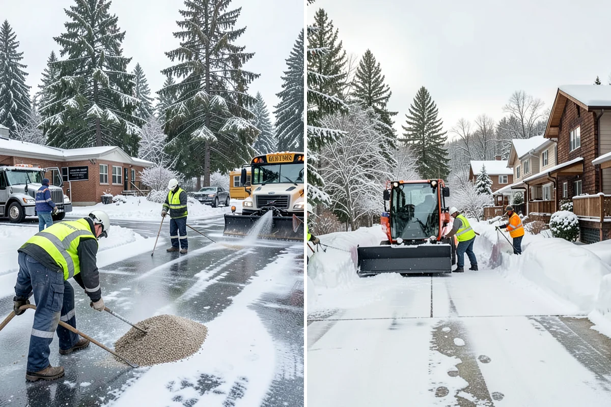 Slush Removal in Federal Way, King County, WA - Push and scrape slush from drive lanes and walkways