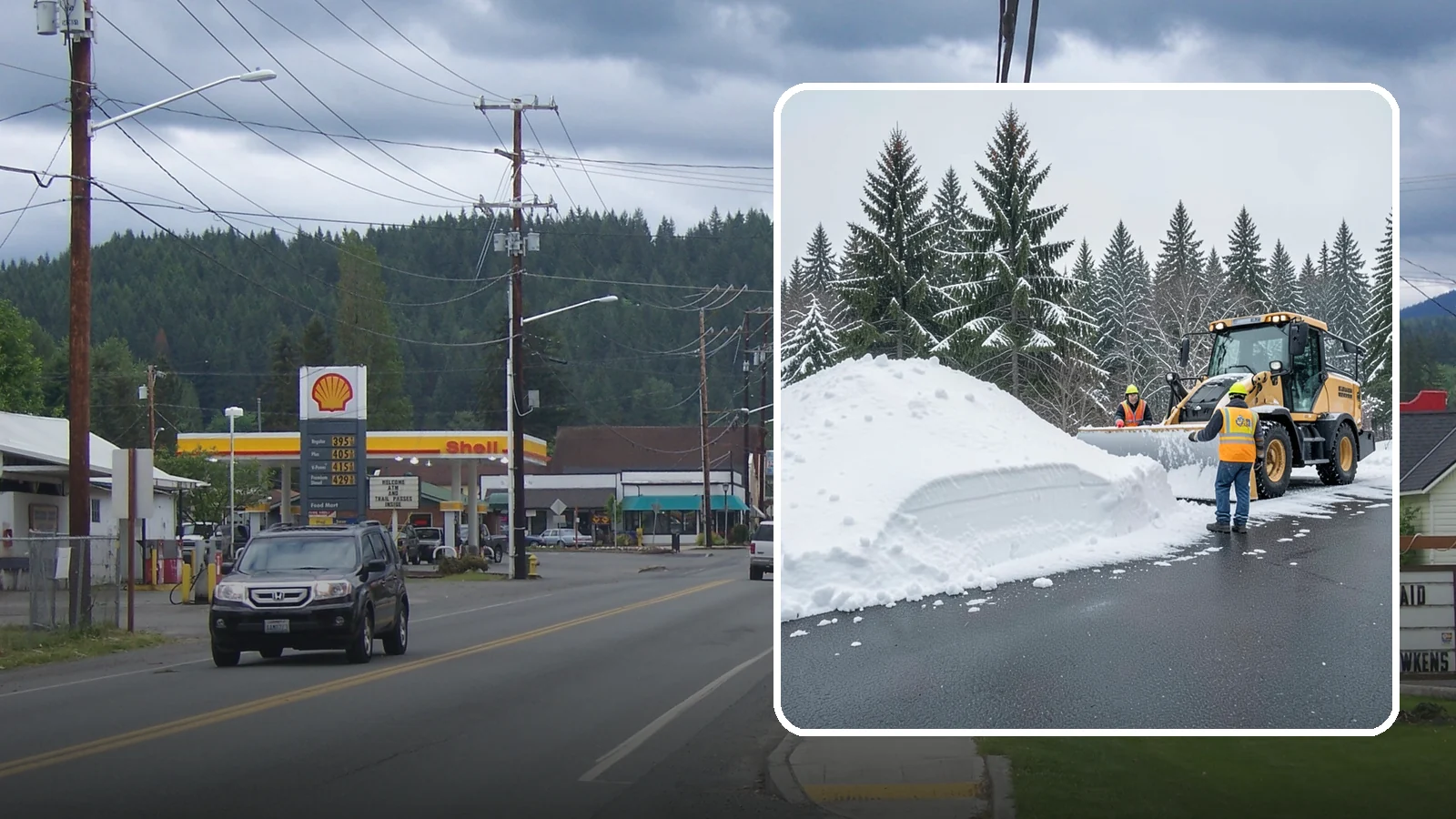 Slush Removal in Granite Falls, Snohomish County, WA - We remove the messy slush that forms when Western Washington snow meets our marginal freezing temperatures.