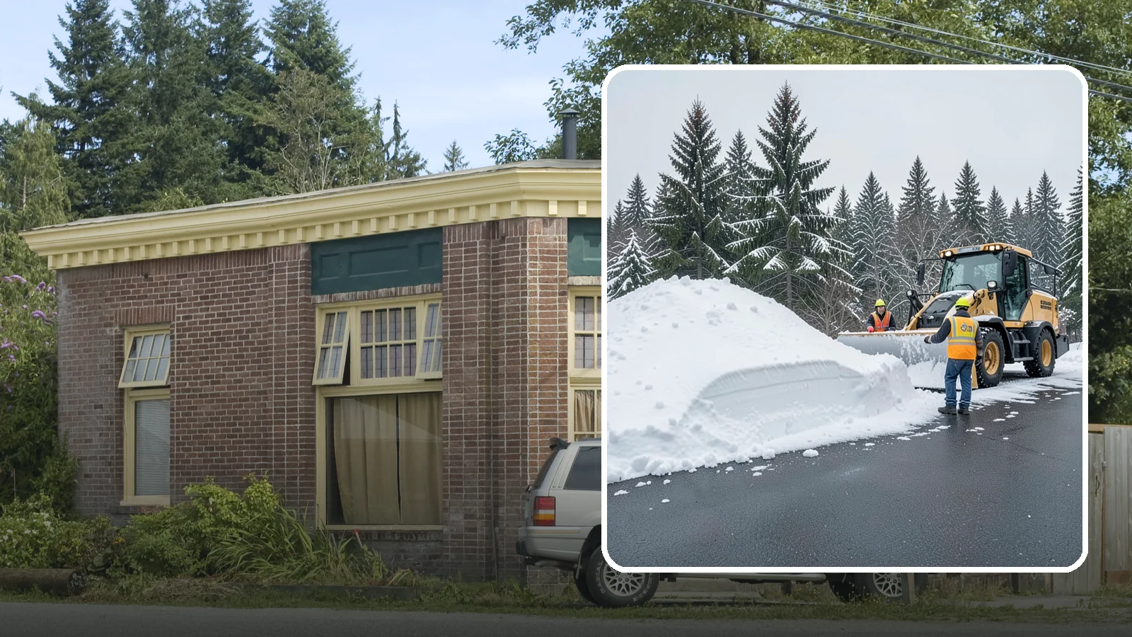 Slush Removal in Hamilton, Skagit County, WA - We remove the messy slush that forms when Western Washington snow meets our marginal freezing temperatures.