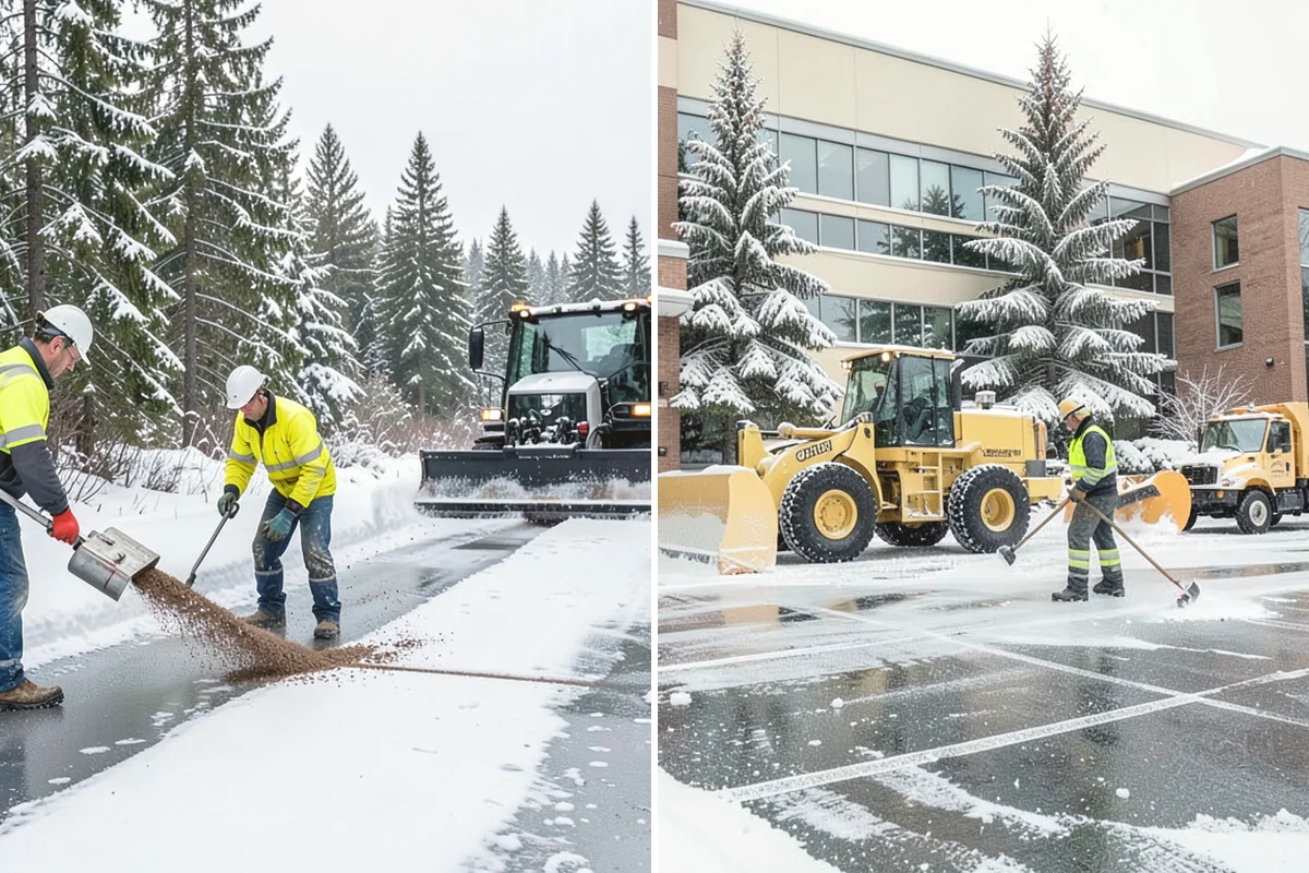 Slush Removal in Issaquah, King County, WA - Push and scrape slush from drive lanes and walkways