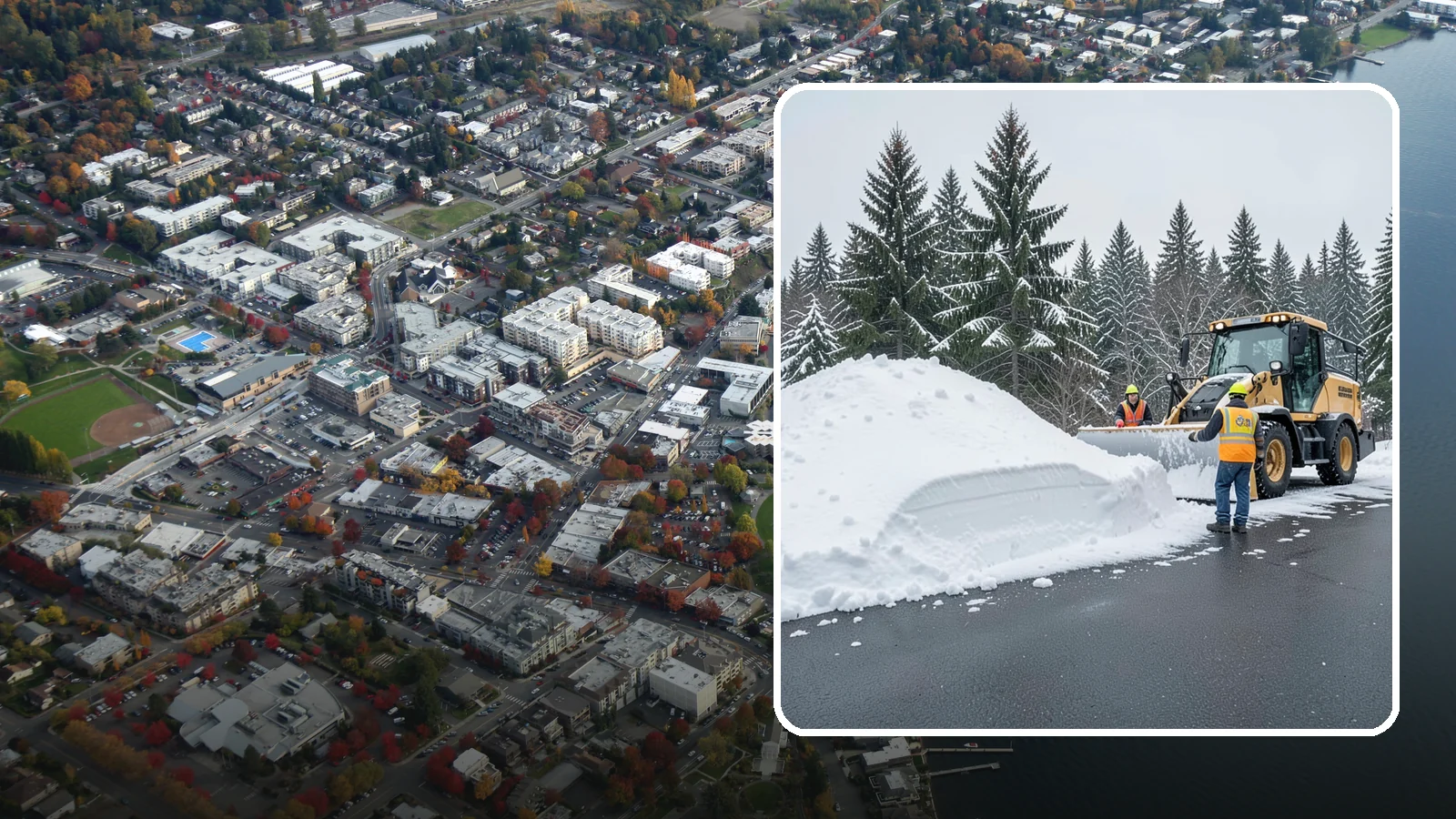 Slush Removal in Kirkland, King County, WA - We remove the messy slush that forms when Western Washington snow meets our marginal freezing temperatures.