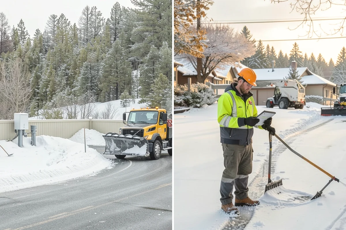 Slush Removal in La Conner, Skagit County, WA - Push and scrape slush from drive lanes and walkways