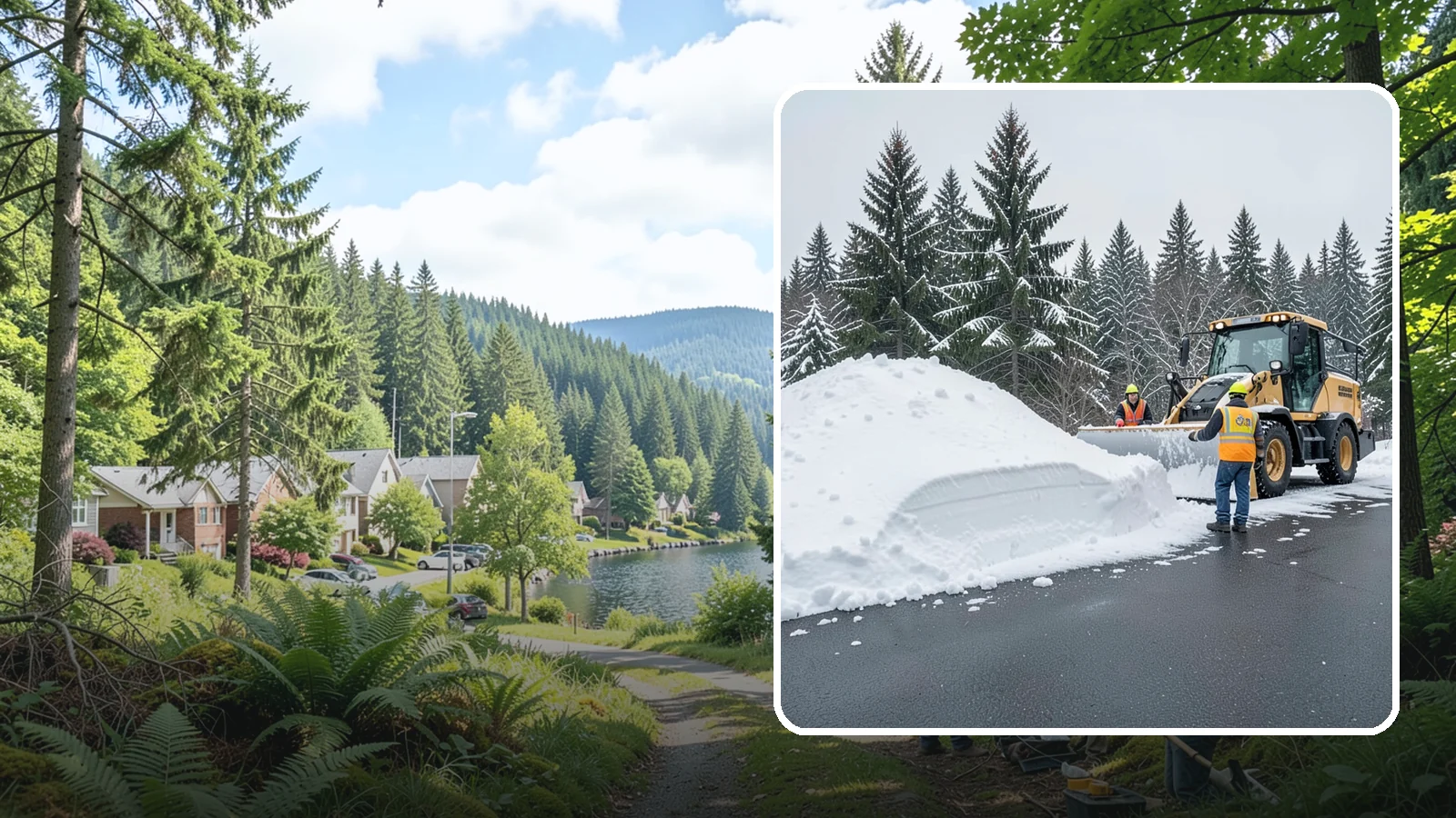 Slush Removal in Lake Forest Park, King County, WA - We remove the messy slush that forms when Western Washington snow meets our marginal freezing temperatures.