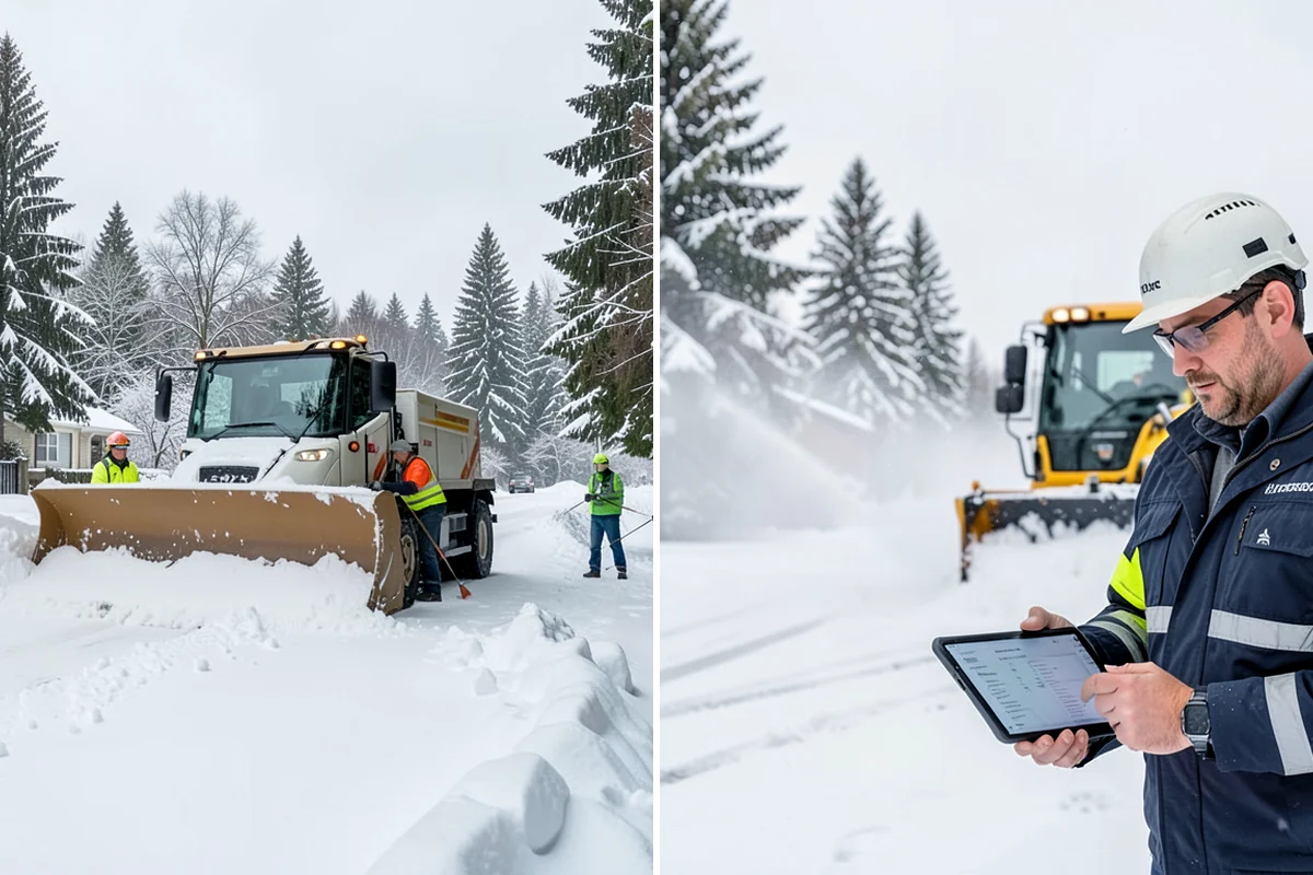 Slush Removal in Lake Forest Park, King County, WA - Push and scrape slush from drive lanes and walkways