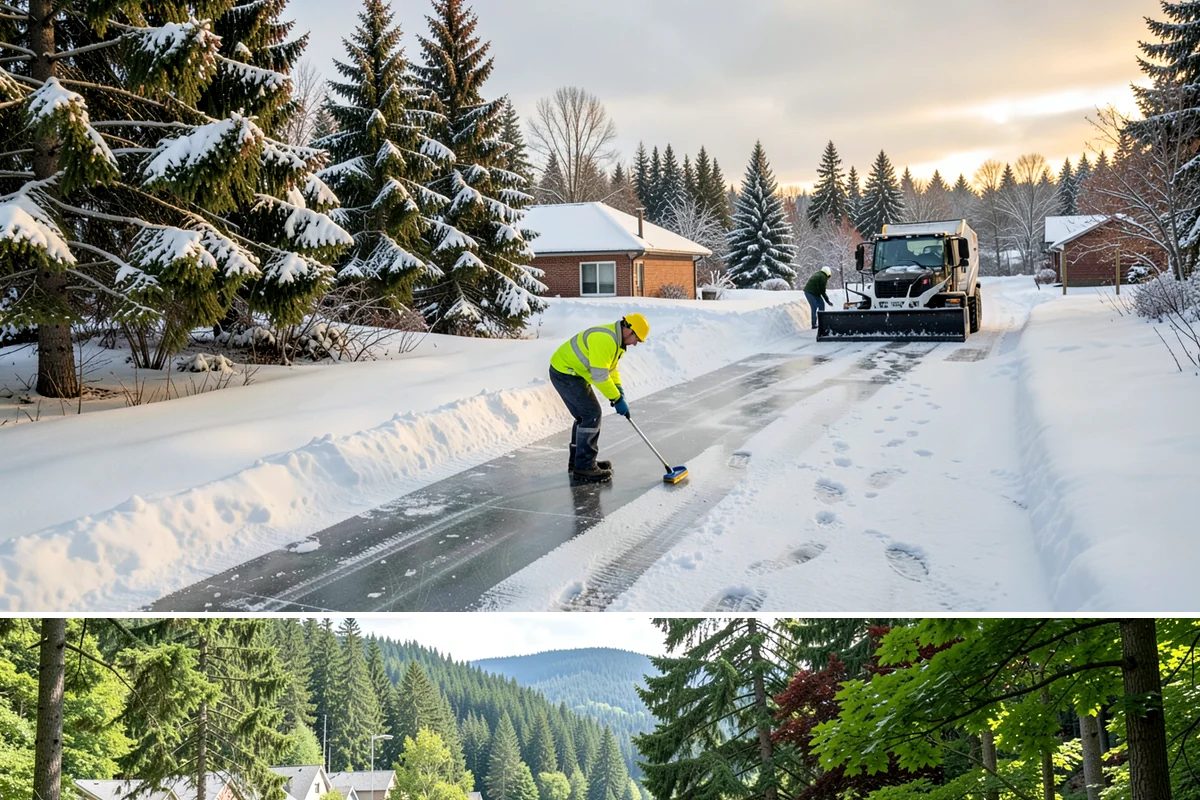 Slush Removal in Lake Forest Park, King County, WA - Slush removal is most frequent from November through February whenever snow falls onto pavement warm enough to partly melt it.
