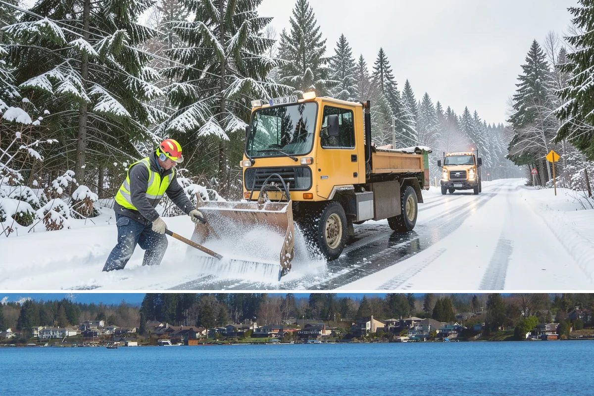 Slush Removal in Lake Stevens, Snohomish County, WA - Slush removal is most frequent from November through February whenever snow falls onto pavement warm enough to partly melt it.