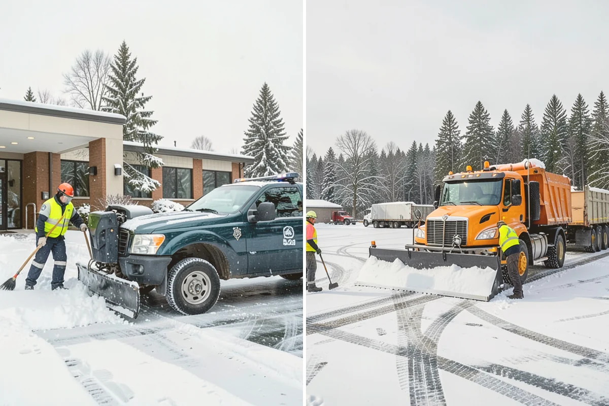 Slush Removal in Lynnwood, Snohomish County, WA - Push and scrape slush from drive lanes and walkways