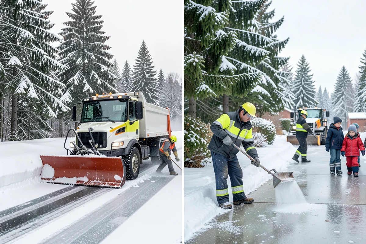 Slush Removal in Maple Valley, King County, WA - Push and scrape slush from drive lanes and walkways