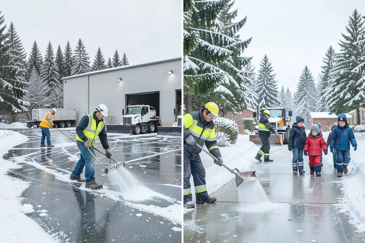 Slush Removal in Marysville, Snohomish County, WA - Push and scrape slush from drive lanes and walkways