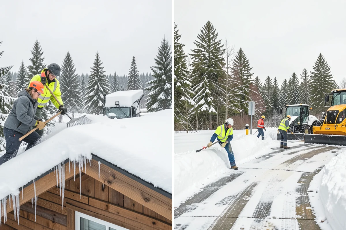 Slush Removal in Mercer Island, King County, WA - Push and scrape slush from drive lanes and walkways