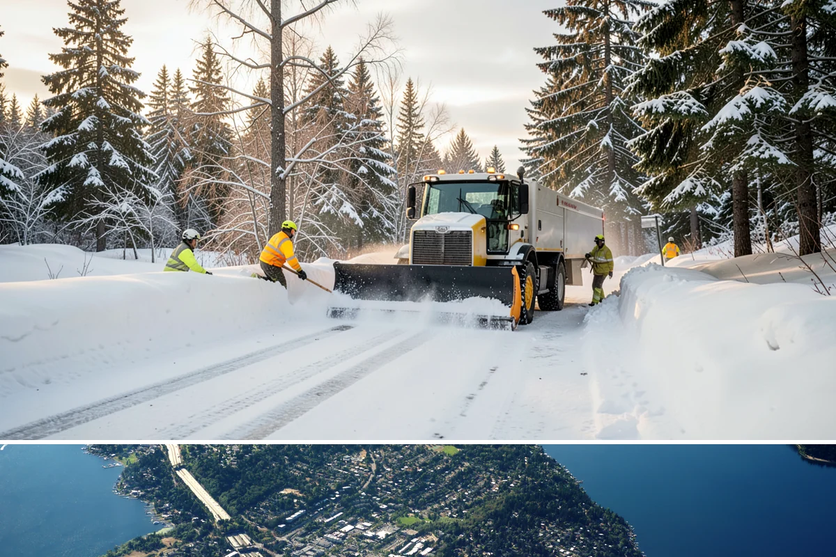 Slush Removal in Mercer Island, King County, WA - Slush removal is most frequent from November through February whenever snow falls onto pavement warm enough to partly melt it.